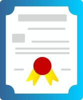 Certificate Flat Gradient  Icon vector