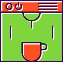 café fabricante lleno icono vector