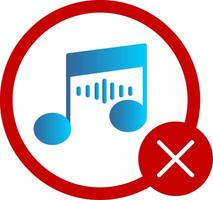 No Music Flat Gradient  Icon vector