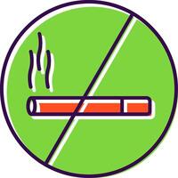 No de fumar lleno icono vector