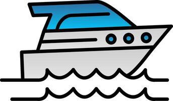 Speed Boat Line Filled Gradient  Icon vector