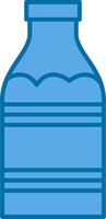 Milk Bottle Filled Blue  Icon vector