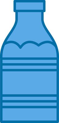 Milk Bottle Filled Blue  Icon