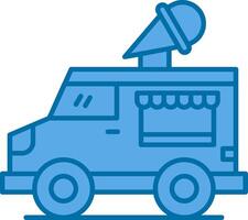 Icecream Van Filled Blue  Icon vector