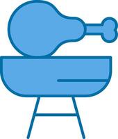 Chicken Leg Filled Blue  Icon vector