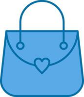 bolso lleno azul icono vector