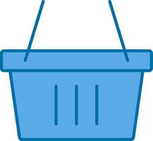 Basket Filled Blue  Icon vector