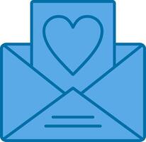 Love Message Filled Blue  Icon vector