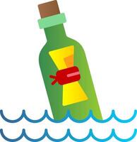 Message In Bottle Flat Gradient  Icon vector