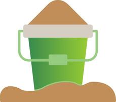 Sand Bucket Flat Gradient  Icon vector