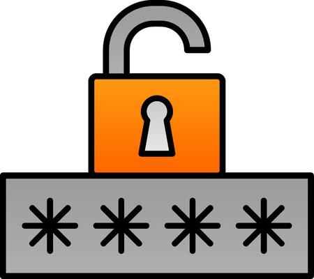 Broken Password Line Filled Gradient  Icon