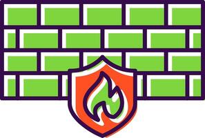 Firewall Filled  Icon vector