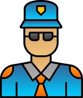 Police Line Filled Gradient  Icon vector