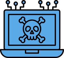 muerto lleno azul icono vector