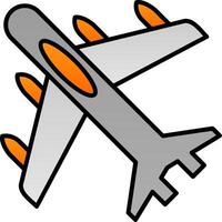 Jet Plane Line Filled Gradient  Icon vector