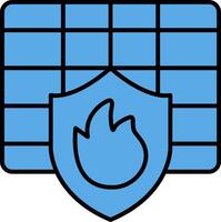 Firewall Filled Blue  Icon vector
