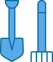 Pitchfork Filled Blue  Icon vector