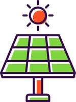 solar panel lleno icono vector