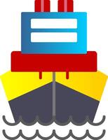 Logistics Ship Flat Gradient  Icon vector