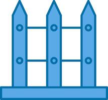 Fence Filled Blue  Icon vector