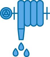 Water Hose Filled Blue  Icon vector