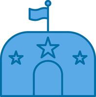 militar base lleno azul icono vector