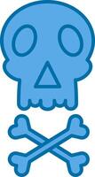 Skull Filled Blue  Icon vector