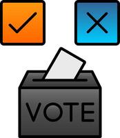 Vote Yes Line Filled Gradient  Icon vector