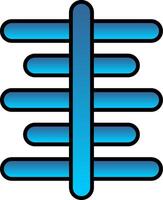 Center Align Line Filled Gradient  Icon vector