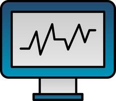 Cardiac Monitor Line Filled Gradient  Icon vector