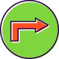 Right Way Filled  Icon vector