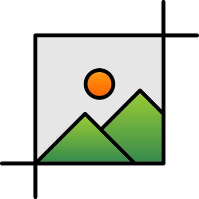Crop Line Filled Gradient  Icon