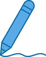 Pencil Filled Blue  Icon vector