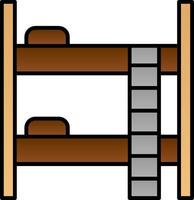 Bunk Bed Line Filled Gradient  Icon vector