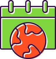 Eco calendar Filled  Icon vector