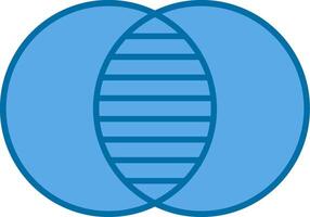 Overlap Filled Blue  Icon vector