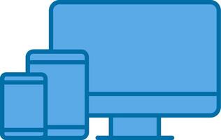 Responsive Design Filled Blue  Icon vector
