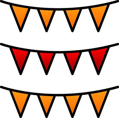 Bunting Line Filled Gradient  Icon