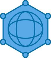 Network Filled Blue  Icon vector