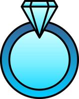 Wedding Ring Line Filled Gradient  Icon vector