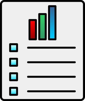 Data Report Line Filled Gradient  Icon vector