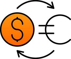 Money Exchange Line Filled Gradient  Icon vector