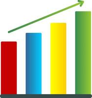 Bar Graph Flat Gradient  Icon vector