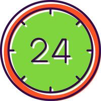 24 horas lleno icono vector