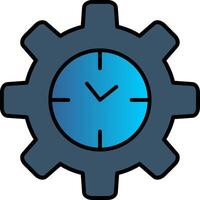 eficiente hora línea lleno degradado icono vector