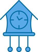 Cuckoo Clock Filled Blue  Icon vector