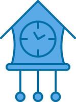 Cuckoo Clock Filled Blue  Icon vector