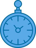 Pocket Watch Filled Blue  Icon vector