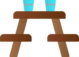 Picnic Table Flat Gradient  Icon vector