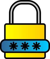 Lock Line Filled Gradient  Icon vector